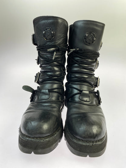 【中古品】【メンズ】 NEW ROCK ニュー ロック METAL HEEL ENGINEER BOOTS メタル ヒール エンジニア ブーツ 靴 164-260819-jt-29-min サイズ：サイズ不明 下記参照 カラー：ブラック 万代Net店