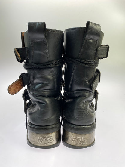 【中古品】【メンズ】 NEW ROCK ニュー ロック METAL HEEL ENGINEER BOOTS メタル ヒール エンジニア ブーツ 靴 164-260819-jt-29-min サイズ：サイズ不明 下記参照 カラー：ブラック 万代Net店