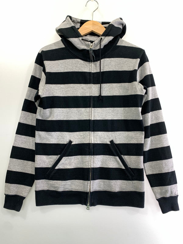 【中古品】【メンズ】 WEST RIDE ウエストライド BORDER ZIP HOODIE ボーダー ジップ フーディ メンズ パーカー フルジップ 長袖 145-260820-em-01-min サイズ：34 カラー：グレー/ブラック 万代Net店