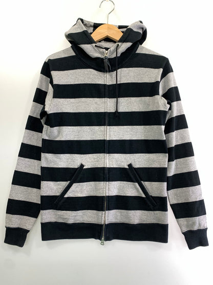 【中古品】【メンズ】 WEST RIDE ウエストライド BORDER ZIP HOODIE ボーダー ジップ フーディ メンズ パーカー フルジップ 長袖 145-260820-em-01-min サイズ：34 カラー：グレー/ブラック 万代Net店