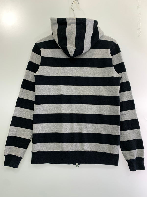 【中古品】【メンズ】 WEST RIDE ウエストライド BORDER ZIP HOODIE ボーダー ジップ フーディ メンズ パーカー フルジップ 長袖 145-260820-em-01-min サイズ：34 カラー：グレー/ブラック 万代Net店