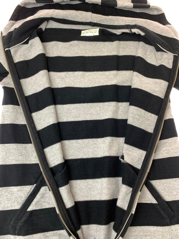 【中古品】【メンズ】 WEST RIDE ウエストライド BORDER ZIP HOODIE ボーダー ジップ フーディ メンズ パーカー フルジップ 長袖 145-260820-em-01-min サイズ：34 カラー：グレー/ブラック 万代Net店