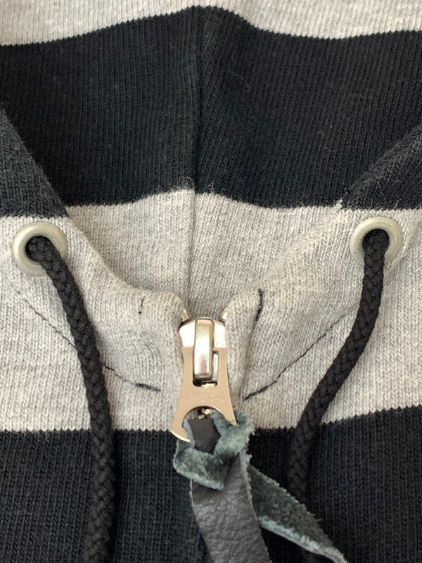 【中古品】【メンズ】 WEST RIDE ウエストライド BORDER ZIP HOODIE ボーダー ジップ フーディ メンズ パーカー フルジップ 長袖 145-260820-em-01-min サイズ：34 カラー：グレー/ブラック 万代Net店