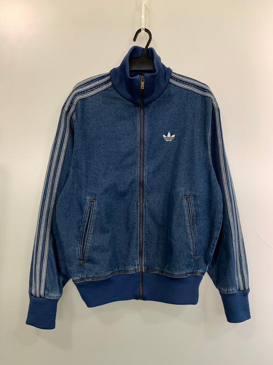 【中古品】【メンズ】 ADIDAS アディダス ADICOLOR DENIM FIREBIRD TRACK TOP KD1517 アディカラー デニム ファイヤーバード トラックトップ メンズアウター ジップアップ 148-260818-em-31-min サイズ：S カラー：インディゴ 万代Net店