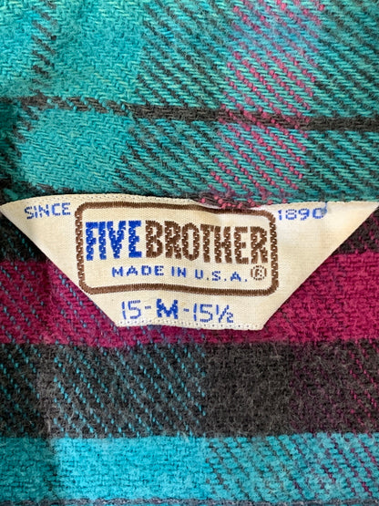 【中古品】【メンズ】 FIVE BROTHERS ファイブブラザー 80'S ヘビーネルシャツ 80年代 長袖シャツ メンズ トップス ヴィンテージ 146-260818-em-15-min サイズ：M カラー：マルチカラー 万代Net店