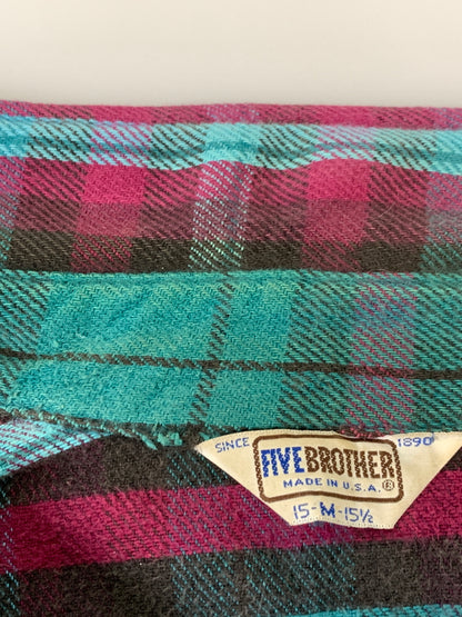 【中古品】【メンズ】 FIVE BROTHERS ファイブブラザー 80'S ヘビーネルシャツ 80年代 長袖シャツ メンズ トップス ヴィンテージ 146-260818-em-15-min サイズ：M カラー：マルチカラー 万代Net店