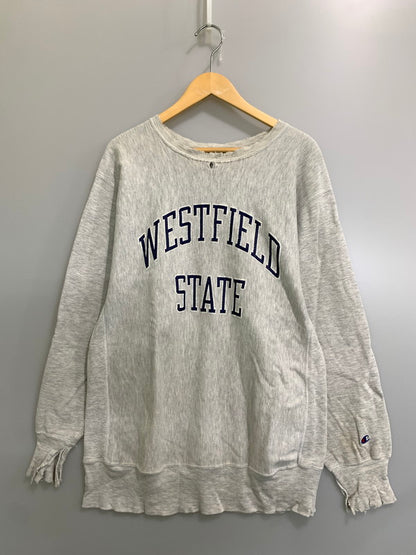 【現状渡し品】【メンズ】 CHAMPION チャンピオン 90's REVERS WEAVE COLLEGE SWEATSHIRT 90年代 リバースウィーブ カレッジ スウェットシャツ トレーナー トップス 146-260821-yn-22-min サイズ：XL カラー：ライトグレー 万代Net店