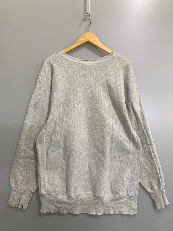 【現状渡し品】【メンズ】 CHAMPION チャンピオン 90's REVERS WEAVE COLLEGE SWEATSHIRT 90年代 リバースウィーブ カレッジ スウェットシャツ トレーナー トップス 146-260821-yn-22-min サイズ：XL カラー：ライトグレー 万代Net店