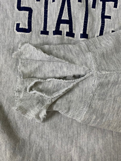 【現状渡し品】【メンズ】 CHAMPION チャンピオン 90's REVERS WEAVE COLLEGE SWEATSHIRT 90年代 リバースウィーブ カレッジ スウェットシャツ トレーナー トップス 146-260821-yn-22-min サイズ：XL カラー：ライトグレー 万代Net店