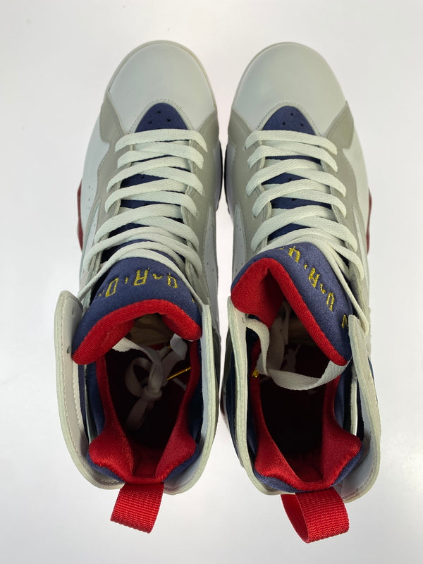 【中古品】【メンズ】 NIKE ナイキ 04年製 AIR JORDAN 7 RETRO OLYMPIC 304775-171 エアージョーダン7 レトロ スニーカー 靴 160-260819-jt-03-min サイズ：US 9.5 27.5cm カラー：WHITE/MT GOLD NAVY-TRUE RED 万代Net店