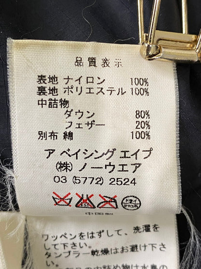 【中古品】【メンズ】 A BATHING APE アベイシングエイプ 90S LS DOWN JACKET 90年代 ロングスリーブ ダウン ジャケット アウター上着 142-260822-hu-13-min サイズ：XL カラー：ネイビー/ブラック 万代Net店