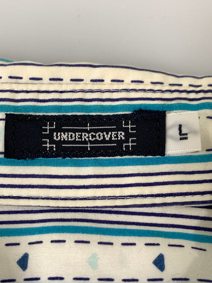 【中古品】【メンズ】 UNDERCOVER アンダーカバー D.A.V.F期 宝飾武装義勇軍期 ダイヤ柄ストライプシャツ 01AW メンズ 長袖シャツ アーカイブシャツ 140-260818-em-17-min サイズ：L カラー：ブルー系 万代Net店