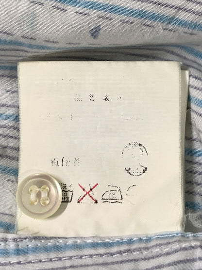 【中古品】【メンズ】 UNDERCOVER アンダーカバー D.A.V.F期 宝飾武装義勇軍期 ダイヤ柄ストライプシャツ 01AW メンズ 長袖シャツ アーカイブシャツ 140-260818-em-17-min サイズ：L カラー：ブルー系 万代Net店