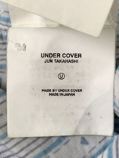 【中古品】【メンズ】 UNDERCOVER アンダーカバー D.A.V.F期 宝飾武装義勇軍期 ダイヤ柄ストライプシャツ 01AW メンズ 長袖シャツ アーカイブシャツ 140-260818-em-17-min サイズ：L カラー：ブルー系 万代Net店