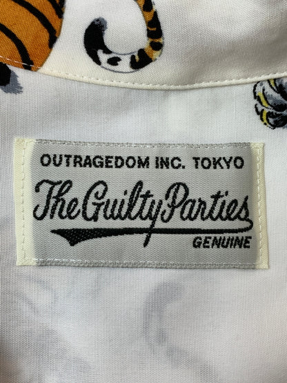 【中古品】【メンズ】 WACKO MARIA ワコマリア × TIM LEHI ティム リーハイ HAWAIIAN SHIRT ハワイアン シャツ 半袖 アロハシャツ メンズ トップス タイガー 虎 コラボ 142-260818-em-45-min サイズ：L カラー：ホワイト 万代Net店