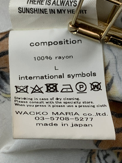【中古品】【メンズ】 WACKO MARIA ワコマリア × TIM LEHI ティム リーハイ HAWAIIAN SHIRT ハワイアン シャツ 半袖 アロハシャツ メンズ トップス タイガー 虎 コラボ 142-260818-em-45-min サイズ：L カラー：ホワイト 万代Net店
