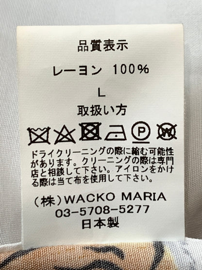 【中古品】【メンズ】 WACKO MARIA ワコマリア × TIM LEHI ティム リーハイ HAWAIIAN SHIRT ハワイアン シャツ 半袖 アロハシャツ メンズ トップス タイガー 虎 コラボ 142-260818-em-45-min サイズ：L カラー：ホワイト 万代Net店