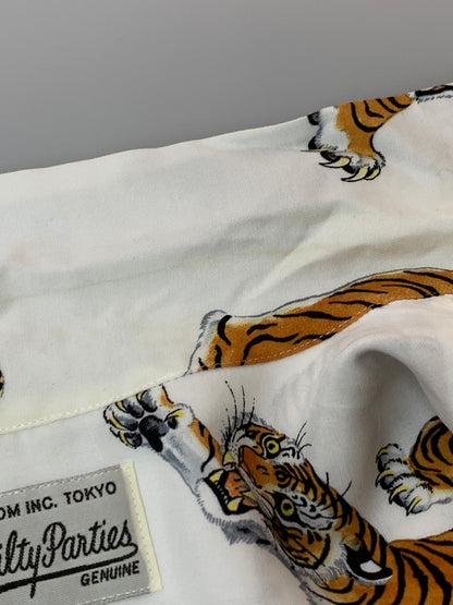【中古品】【メンズ】 WACKO MARIA ワコマリア × TIM LEHI ティム リーハイ HAWAIIAN SHIRT ハワイアン シャツ 半袖 アロハシャツ メンズ トップス タイガー 虎 コラボ 142-260818-em-45-min サイズ：L カラー：ホワイト 万代Net店