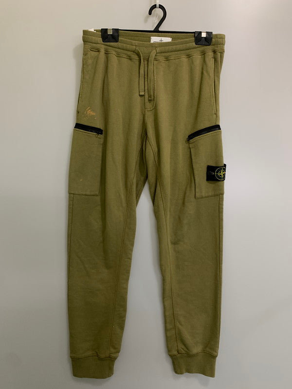 【中古品】【メンズ】 STONE ISLAND ストーンアイランド SWEAT PANT スウェットパンツ ボトムス 152-260821-yn-11-min サイズ：M カラー：オリーブグリーン 万代Net店