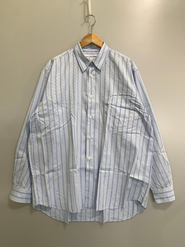 【中古品】【メンズ】 COMME DES GARCONS SHIRT コムデギャルソン フランス製 LS STRIPE SHIRT ロングスリーブ ストライプシャツ 長袖 ペイズリー 140-260818-em-20-min サイズ：L カラー：ライトブルー系 万代Net店