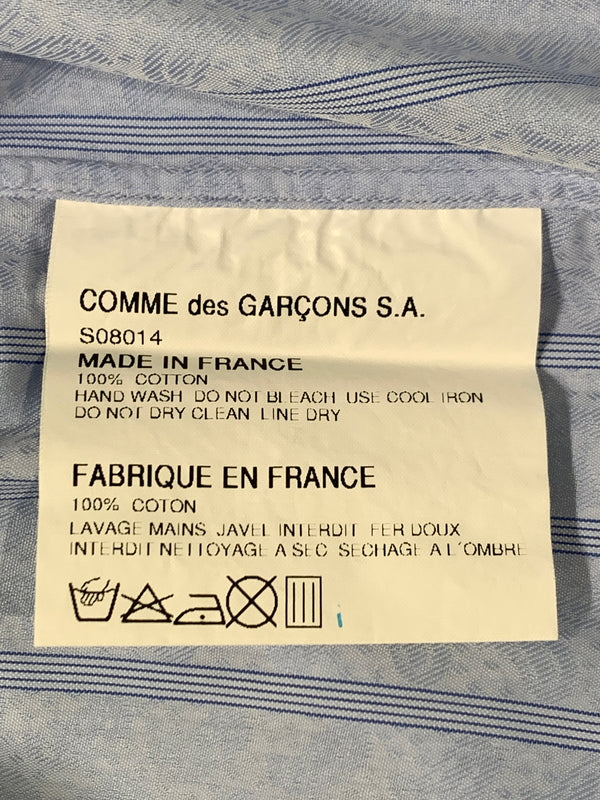 【中古品】【メンズ】 COMME DES GARCONS SHIRT コムデギャルソン フランス製 LS STRIPE SHIRT ロングスリーブ ストライプシャツ 長袖 ペイズリー 140-260818-em-20-min サイズ：L カラー：ライトブルー系 万代Net店