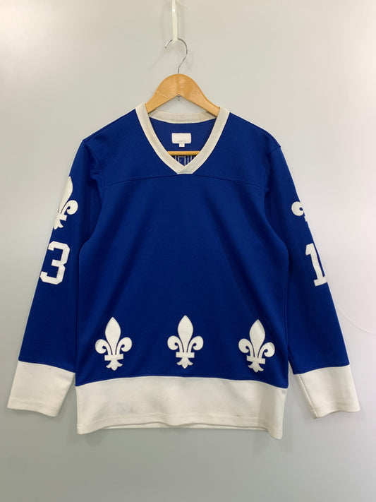 【現状渡し品】【メンズ】 SUPREME シュプリーム FLEUR DE LIS HOCKEY JERSEY フルール ド リス ホッケー ジャージ メンズ トップス 149-260818-em-42-min サイズ：S カラー：ブルー 万代Net店