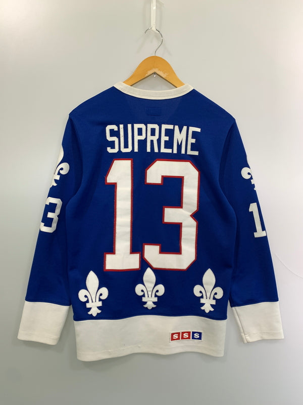 【現状渡し品】【メンズ】 SUPREME シュプリーム FLEUR DE LIS HOCKEY JERSEY フルール ド リス ホッケー ジャージ メンズ トップス 149-260818-em-42-min サイズ：S カラー：ブルー 万代Net店