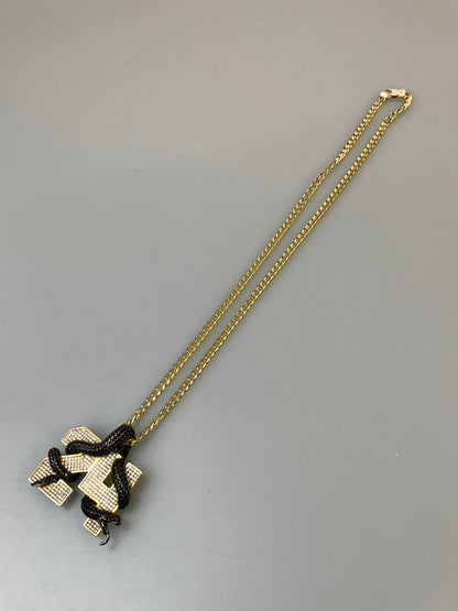 【中古品】【メンズ/レディース】 KING ICE キングアイス BLACK MAMBA NUMBER 24 NECKLACE ブラックマンバ ナンバー24 ネックレス アクセサリー ネックレス 192-260820-em-42-min カラー：ゴールド/ブラック/ホワイト 万代Net店