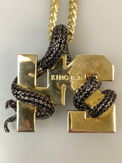 【中古品】【メンズ/レディース】 KING ICE キングアイス BLACK MAMBA NUMBER 24 NECKLACE ブラックマンバ ナンバー24 ネックレス アクセサリー ネックレス 192-260820-em-42-min カラー：ゴールド/ブラック/ホワイト 万代Net店
