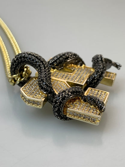 【中古品】【メンズ/レディース】 KING ICE キングアイス BLACK MAMBA NUMBER 24 NECKLACE ブラックマンバ ナンバー24 ネックレス アクセサリー ネックレス 192-260820-em-42-min カラー：ゴールド/ブラック/ホワイト 万代Net店