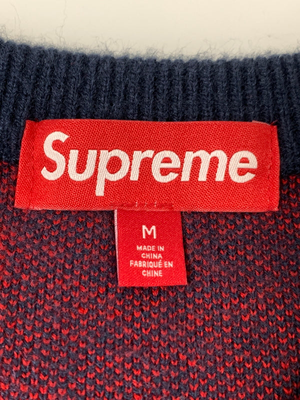 【中古品】【メンズ】 SUPREME シュプリーム GUNS SWEATER ガンズ セーター ニット 銃 メンズ トップス 149-260818-em-25-min サイズ：M カラー：ネイビー/レッド 万代Net店