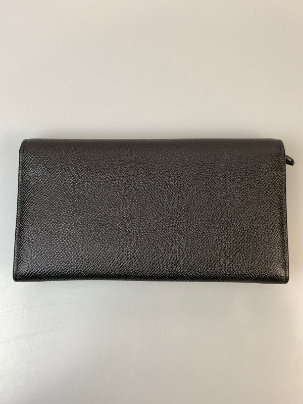 【中古品】【メンズ/レディース】 BVLGARI ブルガリ LONG WALLET 30414 ロゴ クリップ ロングウォレット 長財布 レインレザー 181-260820-em-37-min カラー：ブラック 万代Net店