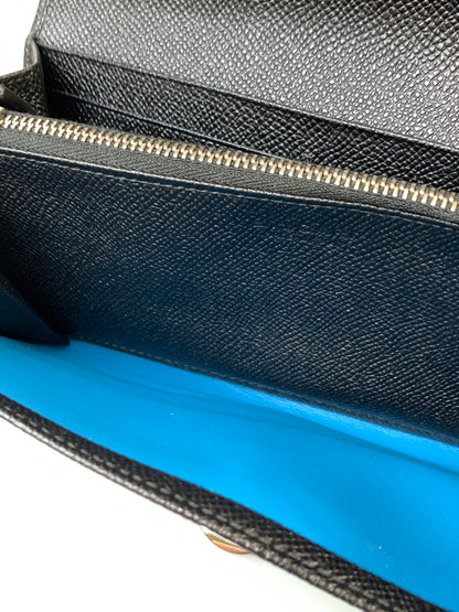【中古品】【メンズ/レディース】 BVLGARI ブルガリ LONG WALLET 30414 ロゴ クリップ ロングウォレット 長財布 レインレザー 181-260820-em-37-min カラー：ブラック 万代Net店