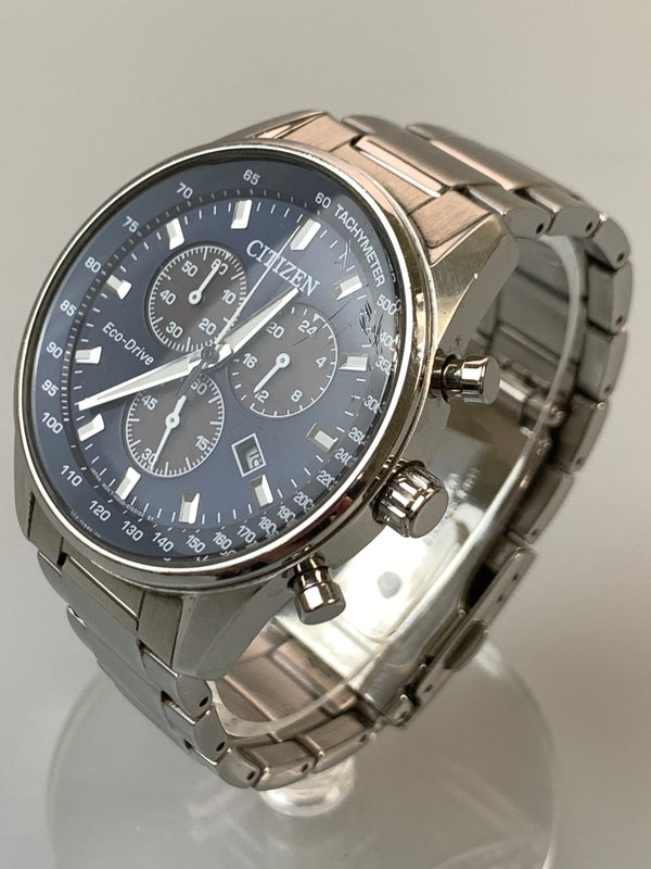 【中古品】【メンズ】 CITIZEN シチズン クロノグラフ ソーラー腕時計 H500 S111064 ECO DRIVE メンズ 腕時計 ウォッチ 197-260820-em-40-min カラー：シルバー 万代Net店