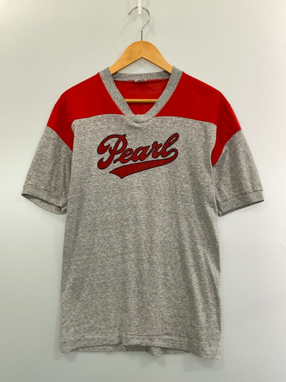 【中古品】【メンズ】 CHAMPION チャンピオン 70-80'S FOOTBALL TEE 70-80年代 フットボール ティー 半袖 Tシャツ ショートスリーブ ヴィンテージ 146-260822-hu-39-min サイズ：L カラー：グレー/レッド 万代Net店