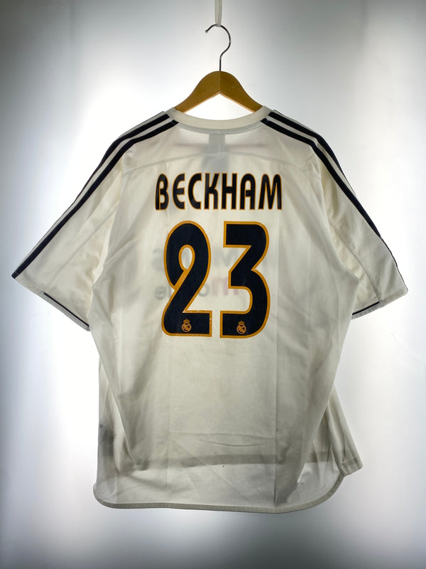 【中古品】【メンズ】 ADIDAS アディダス 2003-2004 レアル マドリード ベッカム ユニフォーム サッカー 半袖 ショートスリーブ 148-260822-hu-55-min サイズ：USA：XL カラー：ホワイト 万代Net店