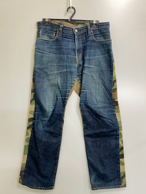 【中古品】【メンズ】 児島ジーンズ カモフラ切替 デニムパンツ ボトムス ジーパン 156-260821-hu-48-min サイズ：36 カラー：インディゴ/カモ 万代Net店