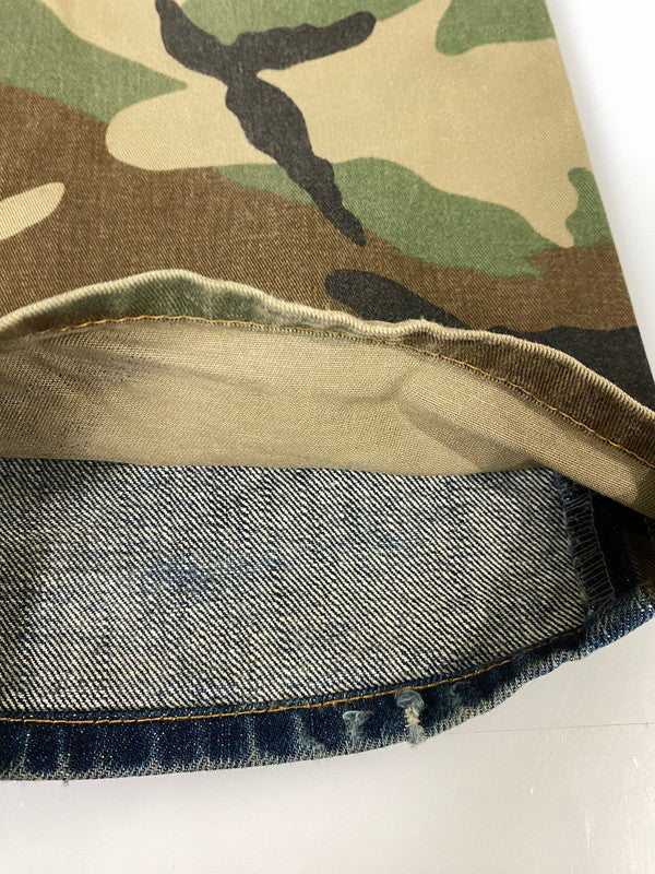 【中古品】【メンズ】 児島ジーンズ カモフラ切替 デニムパンツ ボトムス ジーパン 156-260821-hu-48-min サイズ：36 カラー：インディゴ/カモ 万代Net店