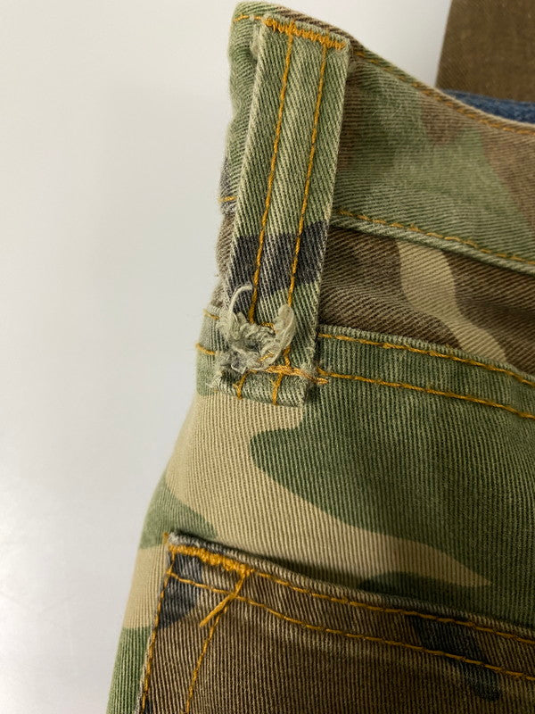【中古品】【メンズ】 児島ジーンズ カモフラ切替 デニムパンツ ボトムス ジーパン 156-260821-hu-48-min サイズ：36 カラー：インディゴ/カモ 万代Net店