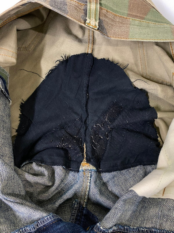 【中古品】【メンズ】 児島ジーンズ カモフラ切替 デニムパンツ ボトムス ジーパン 156-260821-hu-48-min サイズ：36 カラー：インディゴ/カモ 万代Net店