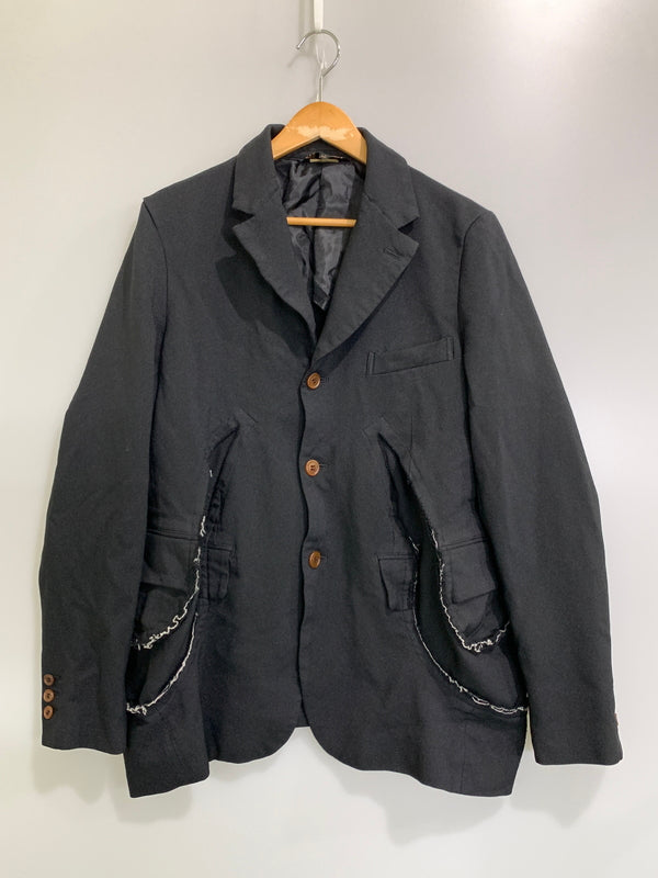 【中古品】【メンズ】 BLACK COMME DES GARCONS ブラックコムデギャルソン ポリ縮スラッシュ加工ジャケット メンズ 上着 アウター 140-260818-em-22-min サイズ：M カラー：ブラック 万代Net店