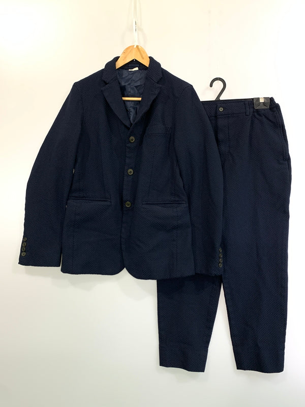 【中古品】【メンズ】 COMME DES GARCONS HOMME DEUX コム デ ギャルソン オム ドゥ セットアップ DJ-J026 テーラードジャケット メンズ シングル ノッチド 140-260818-em-46-min サイズ：XS カラー：ネイビー 万代Net店