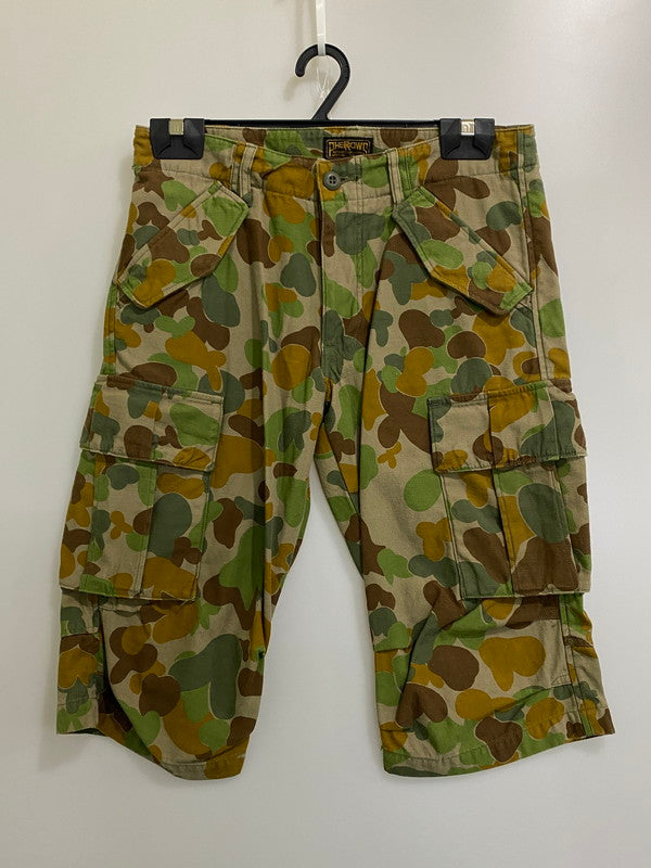 【中古品】【メンズ】 PHERROW'S フェローズ DPCU CAMO CROPED PANT カモ クロップド パンツ 18S-P6P-AC ボトムス ハーフパンツ 156-260821-hu-49-min サイズ：MD カラー：グリーン系（カモ） 万代Net店