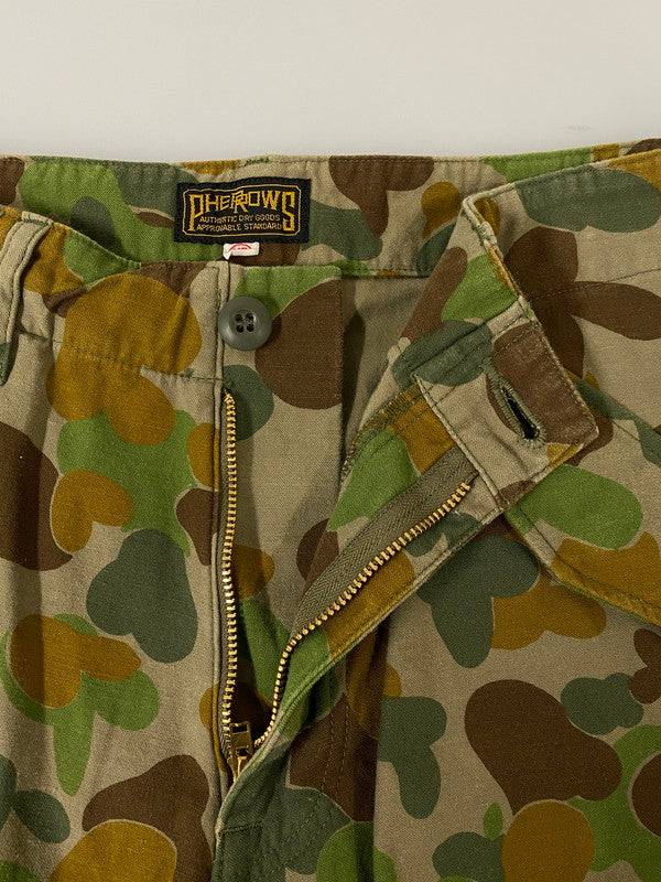 【中古品】【メンズ】 PHERROW'S フェローズ DPCU CAMO CROPED PANT カモ クロップド パンツ 18S-P6P-AC ボトムス ハーフパンツ 156-260821-hu-49-min サイズ：MD カラー：グリーン系（カモ） 万代Net店