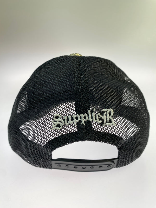 【中古品】【メンズ】 SUPPLIER サプライヤー MESH CAP メッシュ キャップ 帽子 185-260821-hu-20-min サイズ：F カラー：ブラック/ホワイト 万代Net店