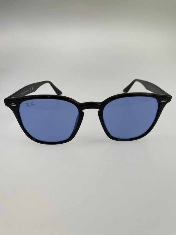 【中古品】【メンズ】 RAY-BAN レイバン WELLINGTON SUNGLASSES ウェリントン サングラス RB4258-F 52□20 150 アイウェア メガネ 眼鏡 203-260821-hu-13-min サイズ：52□20 150 カラー：ブラック/ブルー 万代Net店