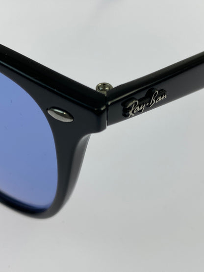 【中古品】【メンズ】 RAY-BAN レイバン WELLINGTON SUNGLASSES ウェリントン サングラス RB4258-F 52□20 150 アイウェア メガネ 眼鏡 203-260821-hu-13-min サイズ：52□20 150 カラー：ブラック/ブルー 万代Net店