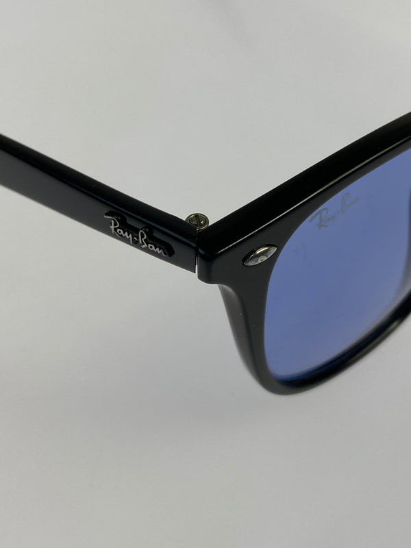 【中古品】【メンズ】 RAY-BAN レイバン WELLINGTON SUNGLASSES ウェリントン サングラス RB4258-F 52□20 150 アイウェア メガネ 眼鏡 203-260821-hu-13-min サイズ：52□20 150 カラー：ブラック/ブルー 万代Net店