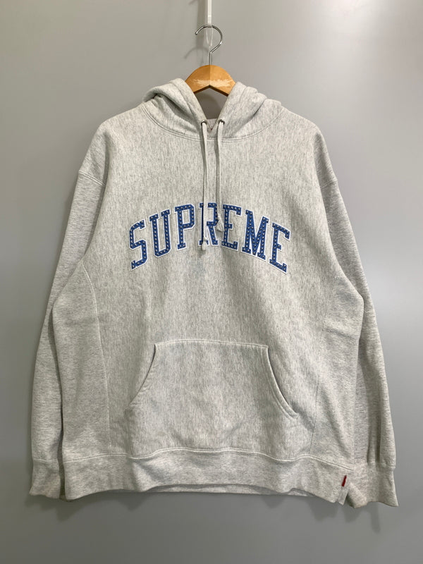 【中古品】【メンズ】 SUPREME シュプリーム STARS ARC HOODED SWEATSHIRT スターズ アーク フーデッド スウェットシャツ メンズ トップス パーカー 149-260818-em-28-min サイズ：L カラー：ライトグレー 万代Net店