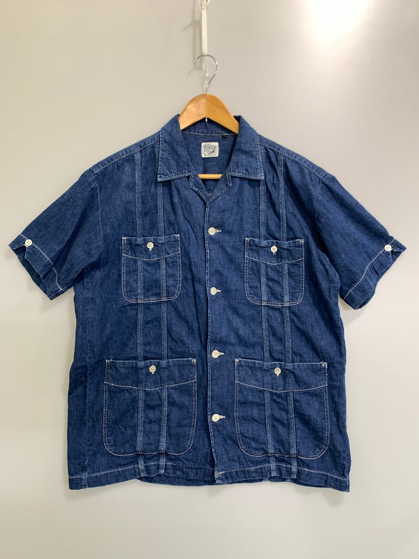 【中古品】【メンズ】 ORSLOW オアスロウ BEAMS別注 キューバシャツ ビームス別注 半袖シャツ デニム メンズ グアジャベーラ 140-260818-em-21-min サイズ：2 カラー：インディゴ 万代Net店